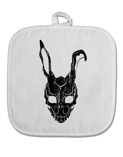 Scary Bunny Face Black Distressed White Fabric Pot Holder Hot Pad-Pot Holder-TooLoud-White-Davson Sales