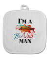 I'm A Bass Man Watercolor White Fabric Pot Holder Hot Pad-Pot Holder-TooLoud-White-Davson Sales