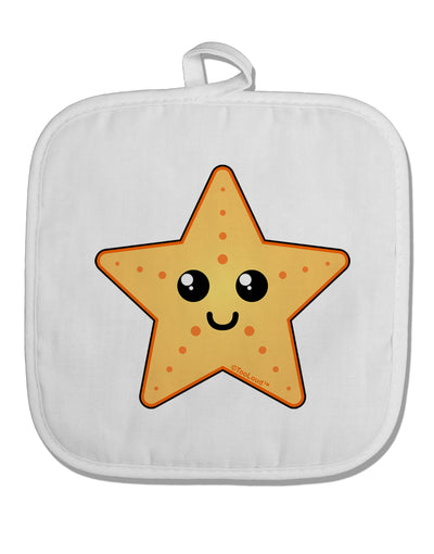 Cute Starfish White Fabric Pot Holder Hot Pad by TooLoud-Pot Holder-TooLoud-White-Davson Sales