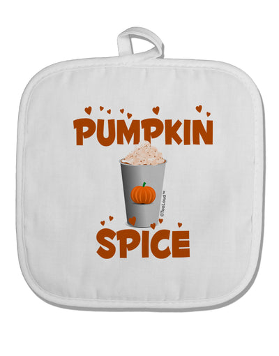 Pumpkin Spice Latte Hearts White Fabric Pot Holder Hot Pad-Pot Holder-TooLoud-White-Davson Sales