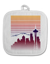 Seattle Skyline Sunrise White Fabric Pot Holder Hot Pad-Pot Holder-TooLoud-White-Davson Sales