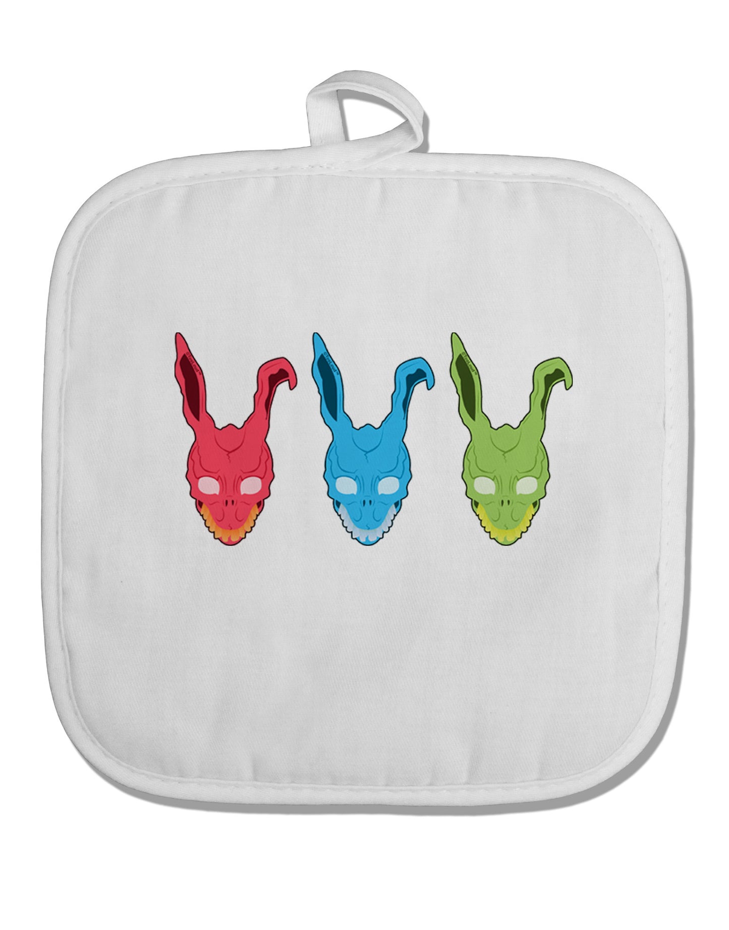 Scary Bunny Tri-color White Fabric Pot Holder Hot Pad-Pot Holder-TooLoud-White-Davson Sales
