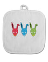 Scary Bunny Tri-color White Fabric Pot Holder Hot Pad-Pot Holder-TooLoud-White-Davson Sales