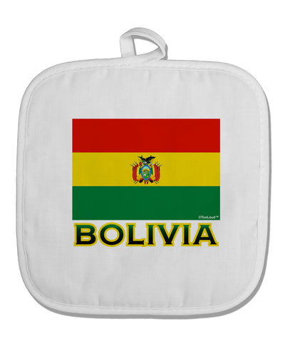 Bolivia Flag White Fabric Pot Holder Hot Pad-Pot Holder-TooLoud-White-Davson Sales