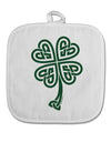 Celtic Knot 4 Leaf Clover St Patricks White Fabric Pot Holder Hot Pad-Pot Holder-TooLoud-White-Davson Sales