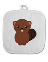 Cute Beaver White Fabric Pot Holder Hot Pad-Pot Holder-TooLoud-White-Davson Sales