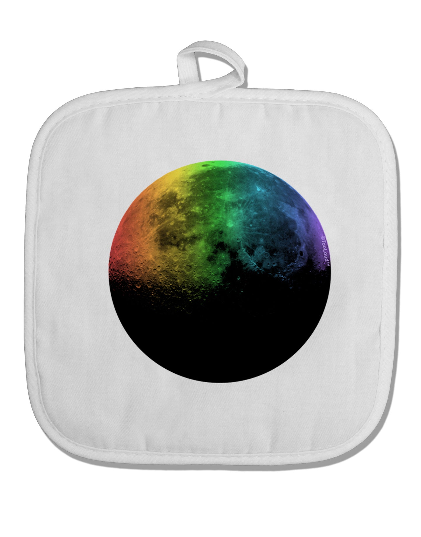 Rainbow Moon White Fabric Pot Holder Hot Pad-Pot Holder-TooLoud-White-Davson Sales