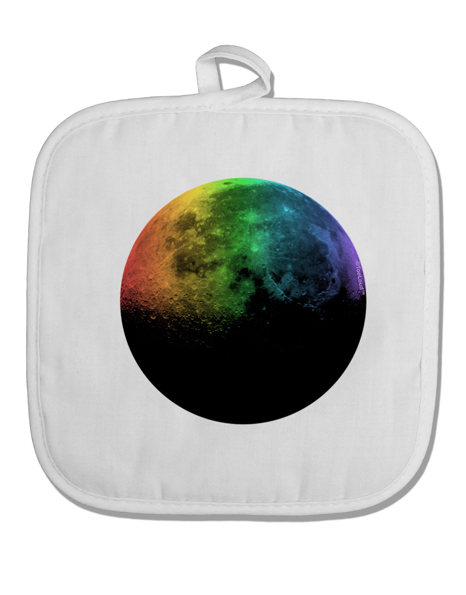 Rainbow Moon White Fabric Pot Holder Hot Pad-Pot Holder-TooLoud-White-Davson Sales