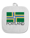 Portland Oregon Flag Text White Fabric Pot Holder Hot Pad-Pot Holder-TooLoud-White-Davson Sales