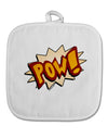 Onomatopoeia POW White Fabric Pot Holder Hot Pad-Pot Holder-TooLoud-White-Davson Sales