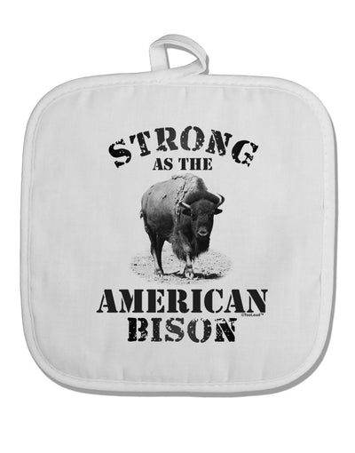 Strong Bison Text White Fabric Pot Holder Hot Pad-Pot Holder-TooLoud-White-Davson Sales