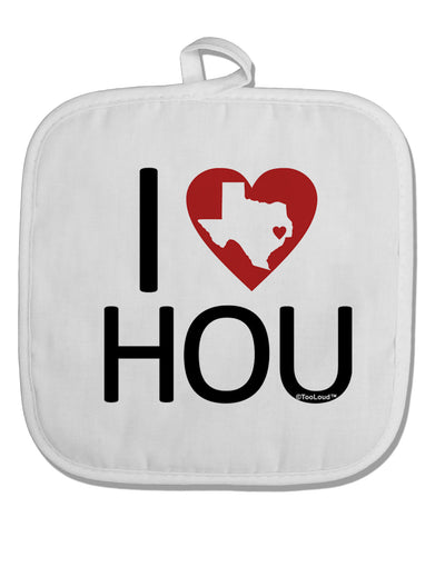 I Heart Houston White Fabric Pot Holder Hot Pad-Pot Holder-TooLoud-White-Davson Sales