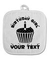 Personalized Birthday Girl Cupcake -Customizable- Name White Fabric Pot Holder Hot Pad-Pot Holder-TooLoud-White-Davson Sales
