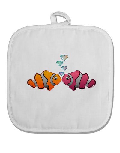 Kissy Clownfish White Fabric Pot Holder Hot Pad-Pot Holder-TooLoud-White-Davson Sales