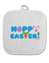 Cute Decorative Hoppy Easter Design White Fabric Pot Holder Hot Pad by TooLoud-Pot Holder-TooLoud-White-Davson Sales