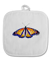 TooLoud Watercolor Monarch Butterfly White Fabric Pot Holder Hot Pad-Pot Holder-TooLoud-White-Davson Sales