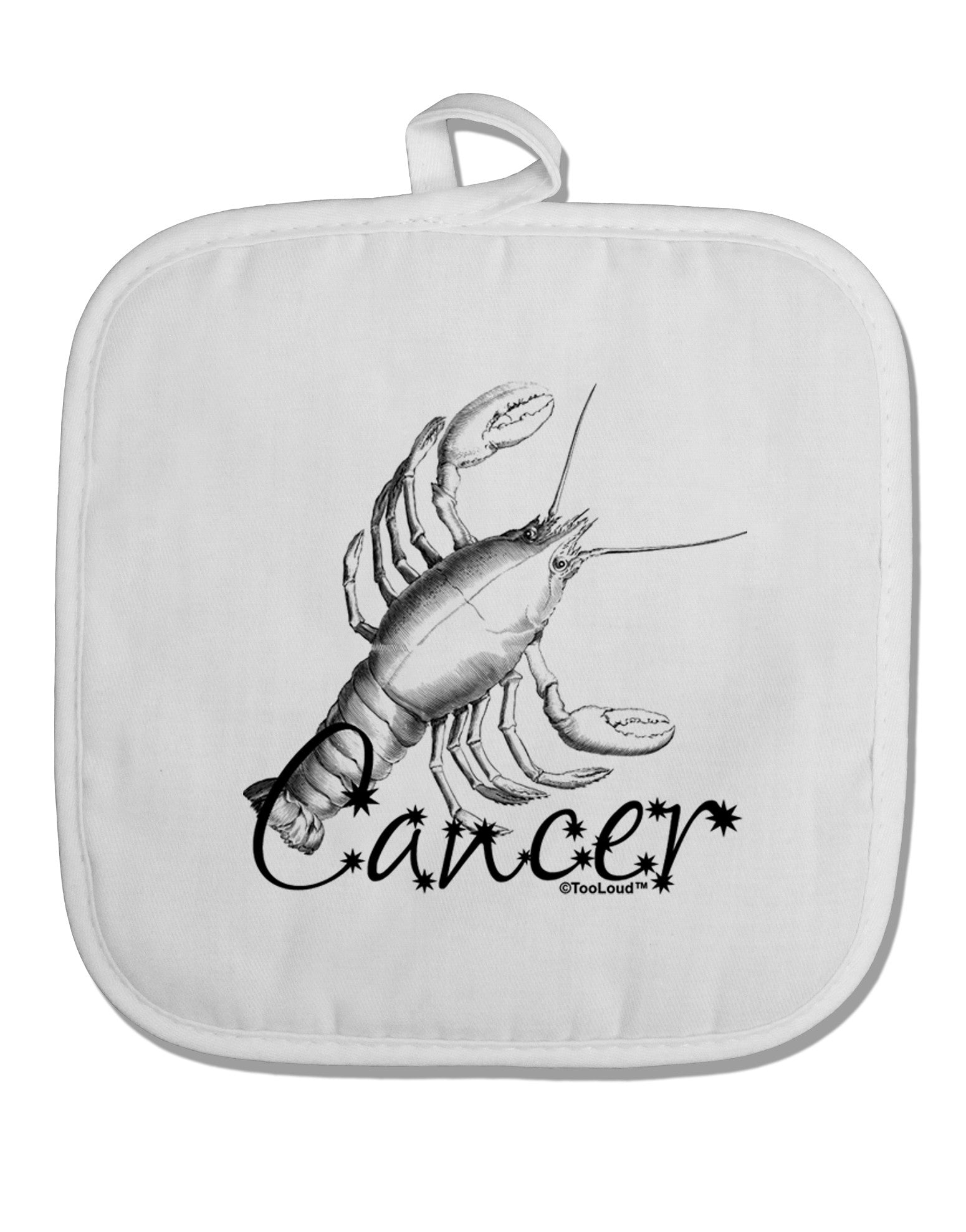 Cancer Illustration White Fabric Pot Holder Hot Pad-Pot Holder-TooLoud-White-Davson Sales
