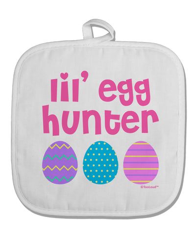 Lil' Egg Hunter - Easter - Pink White Fabric Pot Holder Hot Pad by TooLoud-Pot Holder-TooLoud-White-Davson Sales