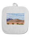Pixel Landscape - Desert White Fabric Pot Holder Hot Pad