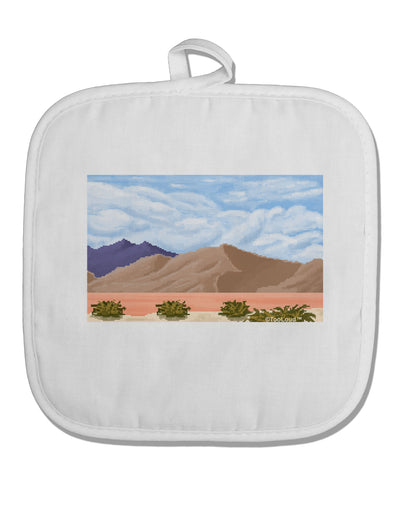 Pixel Landscape - Desert White Fabric Pot Holder Hot Pad-Pot Holder-TooLoud-White-Davson Sales