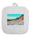 CO Rockies View Watercolor White Fabric Pot Holder Hot Pad-Pot Holder-TooLoud-White-Davson Sales