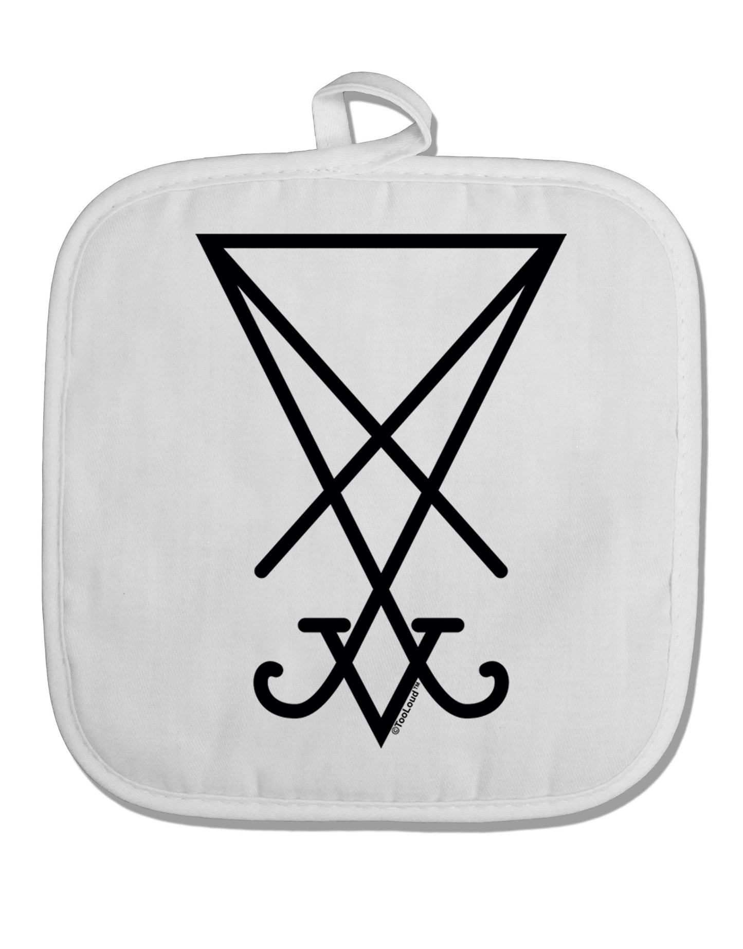 Sigil of Lucifer - Seal of Satan White Fabric Pot Holder Hot Pad-Pot Holder-TooLoud-White-Davson Sales