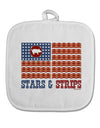 American Bacon Flag - Stars and Strips White Fabric Pot Holder Hot Pad-Pot Holder-TooLoud-White-Davson Sales