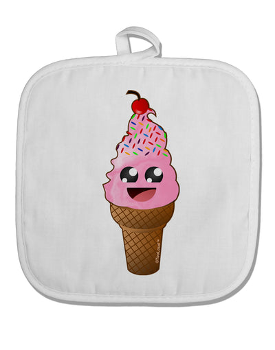 Cute Ice Cream Cone White Fabric Pot Holder Hot Pad-Pot Holder-TooLoud-White-Davson Sales