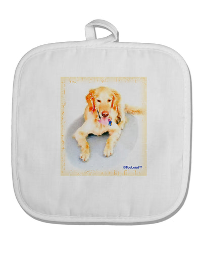 Laying Retriever Watercolor White Fabric Pot Holder Hot Pad-Pot Holder-TooLoud-White-Davson Sales