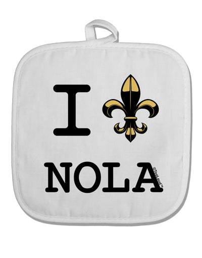 I Love NOLA Fleur de Lis White Fabric Pot Holder Hot Pad-Pot Holder-TooLoud-White-Davson Sales