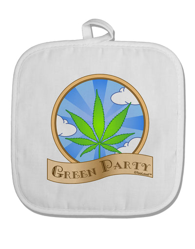 Green Party Symbol White Fabric Pot Holder Hot Pad-Pot Holder-TooLoud-White-Davson Sales