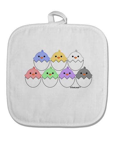 Cute Hatching Chicks Group White Fabric Pot Holder Hot Pad by TooLoud-Pot Holder-TooLoud-White-Davson Sales