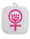 Pink Distressed Feminism Symbol White Fabric Pot Holder Hot Pad-Pot Holder-TooLoud-White-Davson Sales
