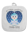Personalized My First Christmas Snowbaby Blue White Fabric Pot Holder Hot Pad-Pot Holder-TooLoud-White-Davson Sales