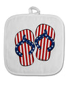 Stars and Stripes Flip Flops White Fabric Pot Holder Hot Pad-Pot Holder-TooLoud-White-Davson Sales