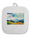 Colorado Mountain Scene White Fabric Pot Holder Hot Pad-Pot Holder-TooLoud-White-Davson Sales