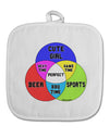 Beer Girl and Sports Diagram White Fabric Pot Holder Hot Pad-Pot Holder-TooLoud-White-Davson Sales