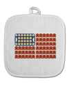 American Breakfast Flag - Bacon and Eggs White Fabric Pot Holder Hot Pad-Pot Holder-TooLoud-White-Davson Sales