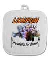 Lionfish - It's What's For Dinner White Fabric Pot Holder Hot Pad-Pot Holder-TooLoud-White-Davson Sales