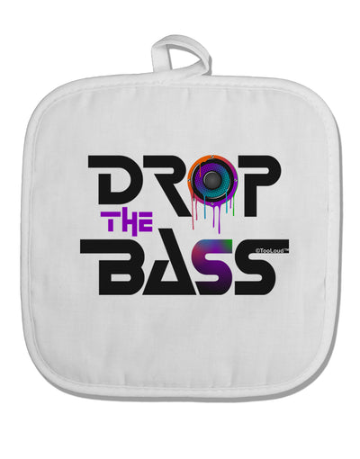 Drop The Bass - Drips Speaker White Fabric Pot Holder Hot Pad-Pot Holder-TooLoud-White-Davson Sales