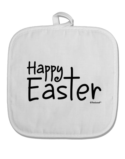 Happy Easter with Cross White Fabric Pot Holder Hot Pad by TooLoud-Pot Holder-TooLoud-White-Davson Sales