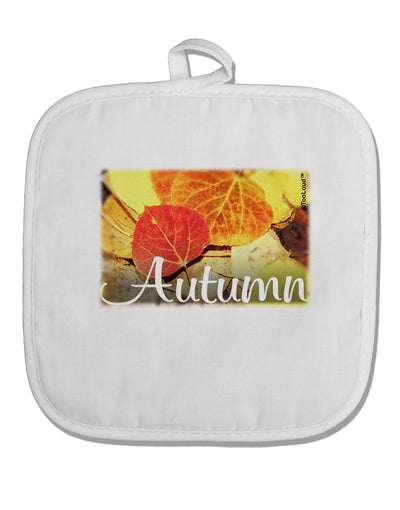 Colorado - Autumn Text White Fabric Pot Holder Hot Pad-Pot Holder-TooLoud-White-Davson Sales