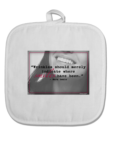 TooLoud Where Smiles Mark Twain White Fabric Pot Holder Hot Pad-Pot Holder-TooLoud-White-Davson Sales