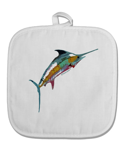 Colorful Vector Swordfish White Fabric Pot Holder Hot Pad-Pot Holder-TooLoud-White-Davson Sales