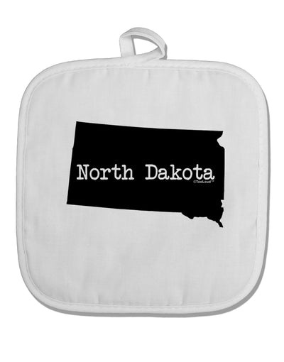 North Dakota - United States Shape White Fabric Pot Holder Hot Pad by TooLoud-Pot Holder-TooLoud-White-Davson Sales