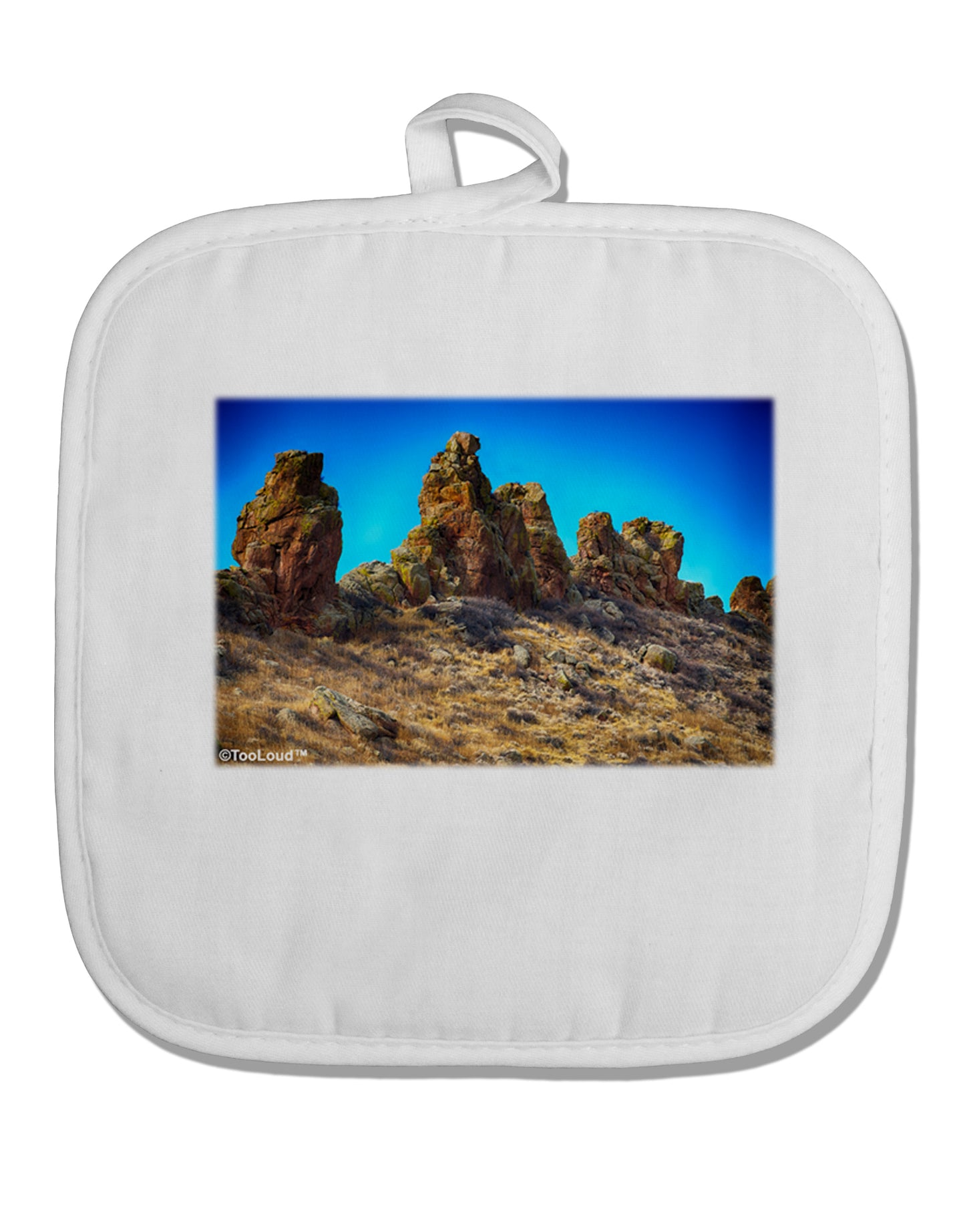Crags in Colorado White Fabric Pot Holder Hot Pad by TooLoud-Pot Holder-TooLoud-White-Davson Sales