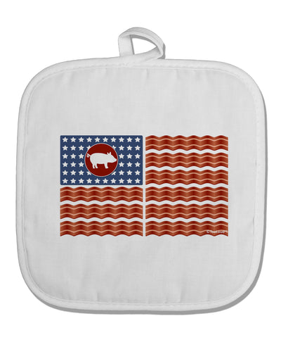 American Bacon Flag White Fabric Pot Holder Hot Pad-Pot Holder-TooLoud-White-Davson Sales