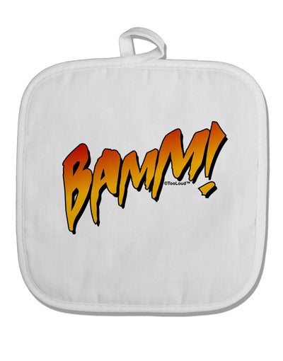 Onomatopoeia BAMM White Fabric Pot Holder Hot Pad-Pot Holder-TooLoud-White-Davson Sales