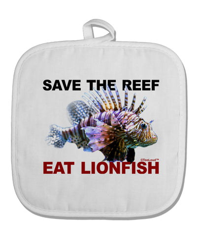 Save the Reef - Eat Lionfish White Fabric Pot Holder Hot Pad-Pot Holder-TooLoud-White-Davson Sales