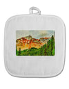 Colorado Forrest Watercolor White Fabric Pot Holder Hot Pad-Pot Holder-TooLoud-White-Davson Sales